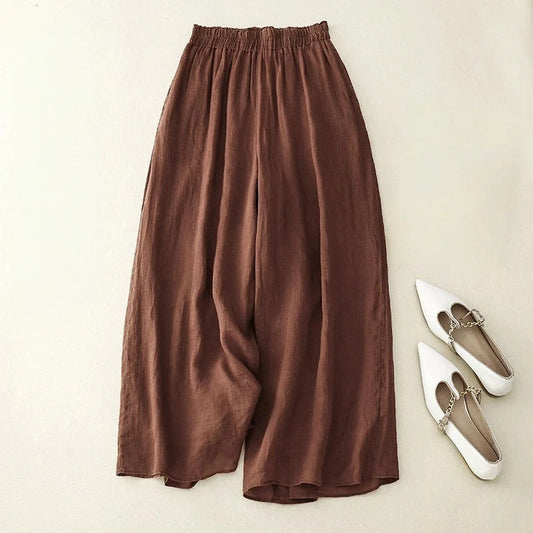 Pantalón Mujer Cintura Alta Elegante Amplio - Vestiria
