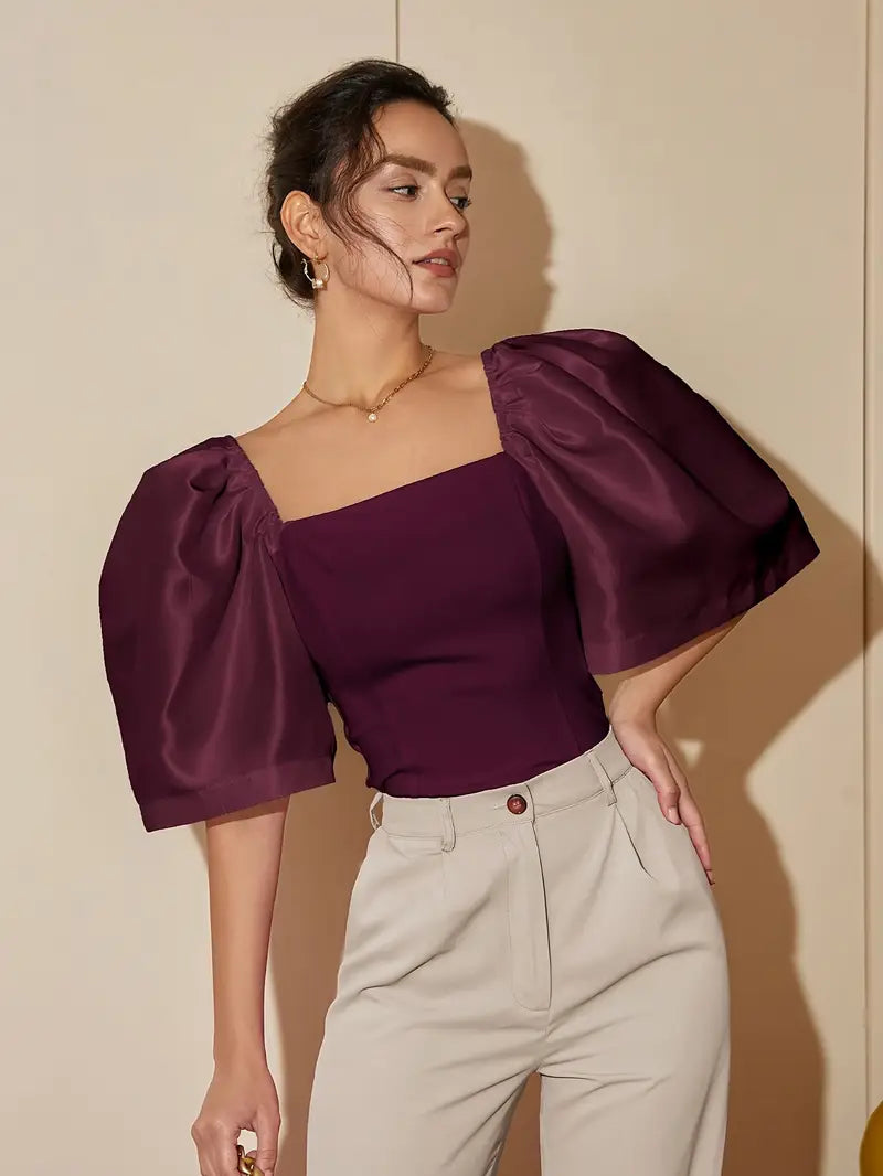 Blusa Raso Elegante Mangas Florales