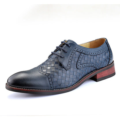 Zapatos Hombre Piel Entrelazada Estilo Clásico
