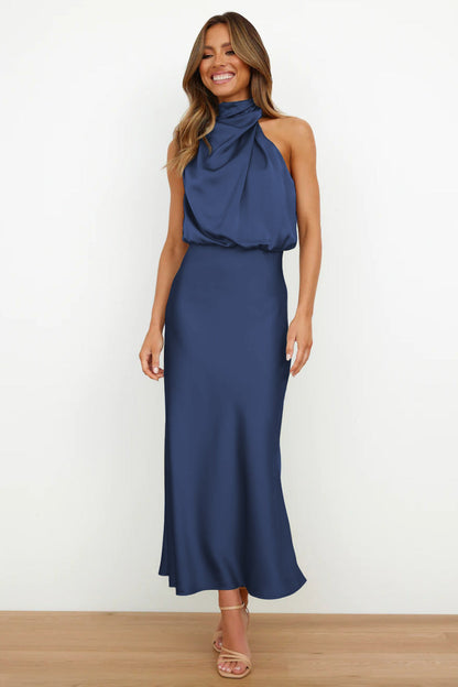 Vestido de fiesta largo elegante con escote en V