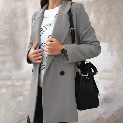Abrigo Gabardina Larga Elegante Mujer