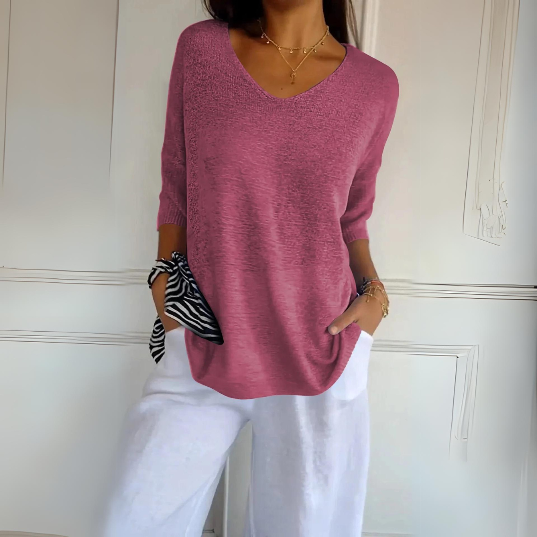 Jersey Mujer Cuello V Relajado