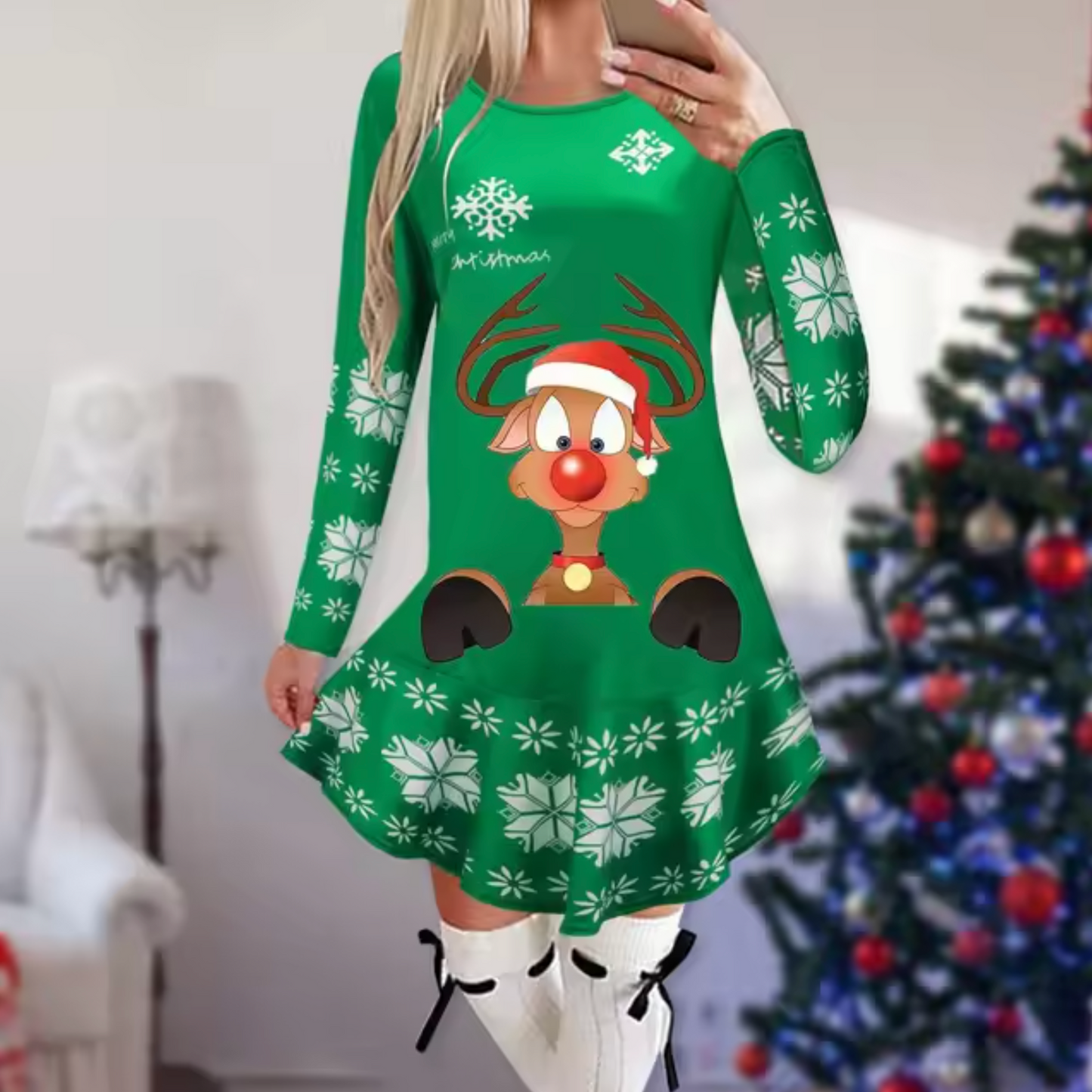 Vestido Navidad Festivo Mujer