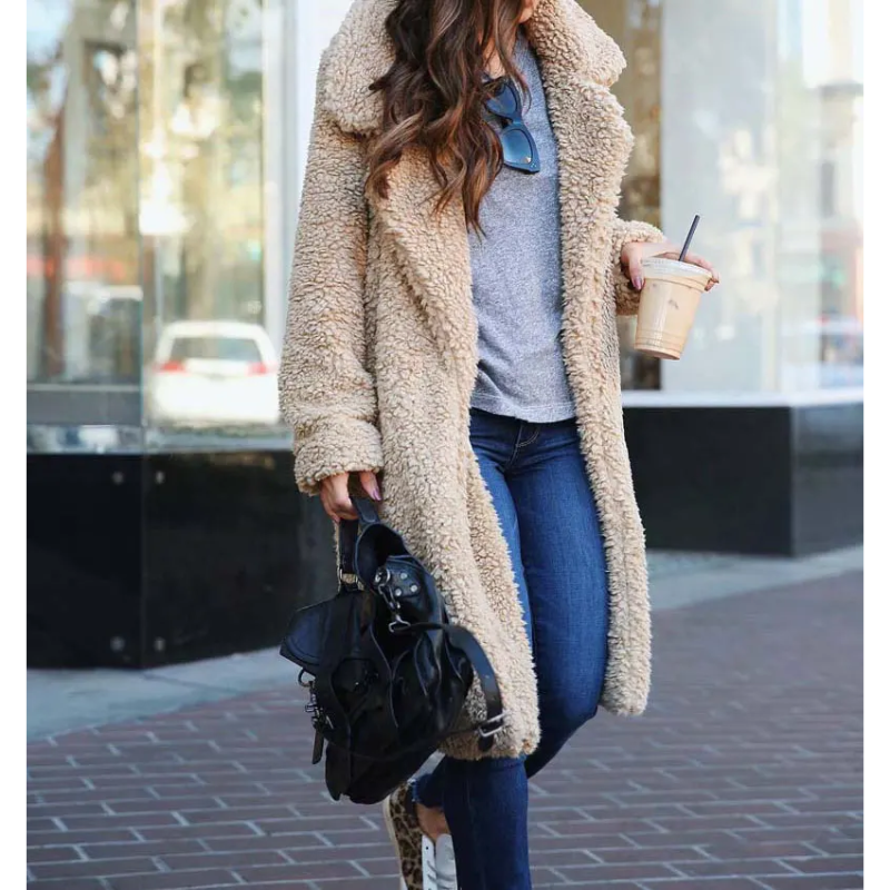 Abrigo Teddy Cálido Mujer Invierno