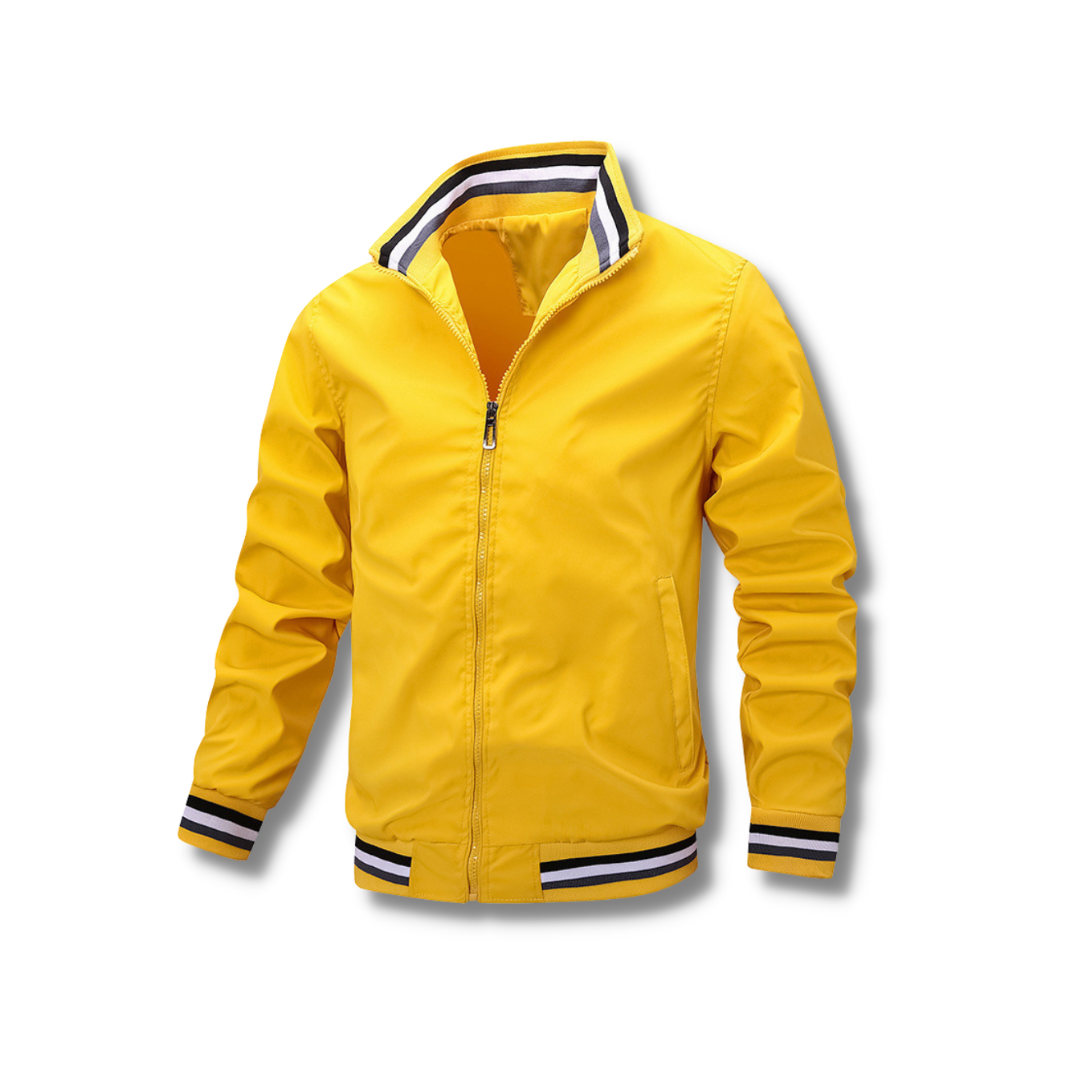 Chaqueta Hombre Cremallera Detalles Contraste Deportiva