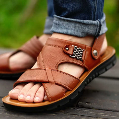 Sandalias cómodas de cuero para hombre