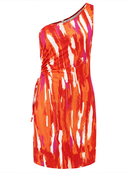 Vestido Estampado Corto Sin Mangas
