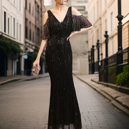 Vestido de Noche Lentejuelas Elegante