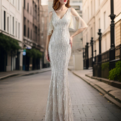 Vestido de Noche Lentejuelas Elegante
