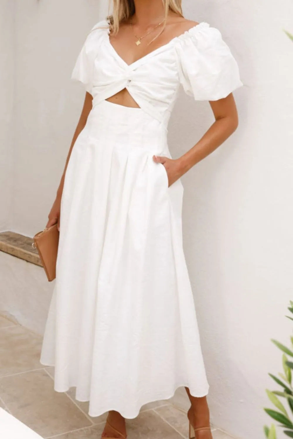 Vestido Elegante Mangas Voladas