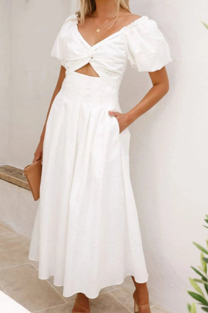 Vestido Elegante Mangas Voladas