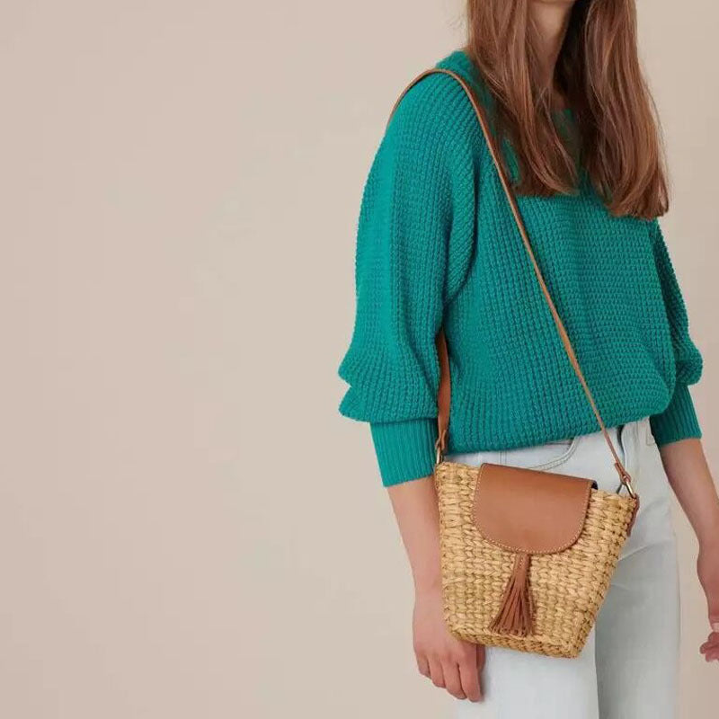 Bolso de mano tejido manual para mujer – Estilo Boho - Vestiria