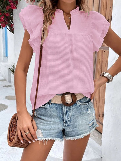 Blusa Mujer Cuadros Estilosa Corta