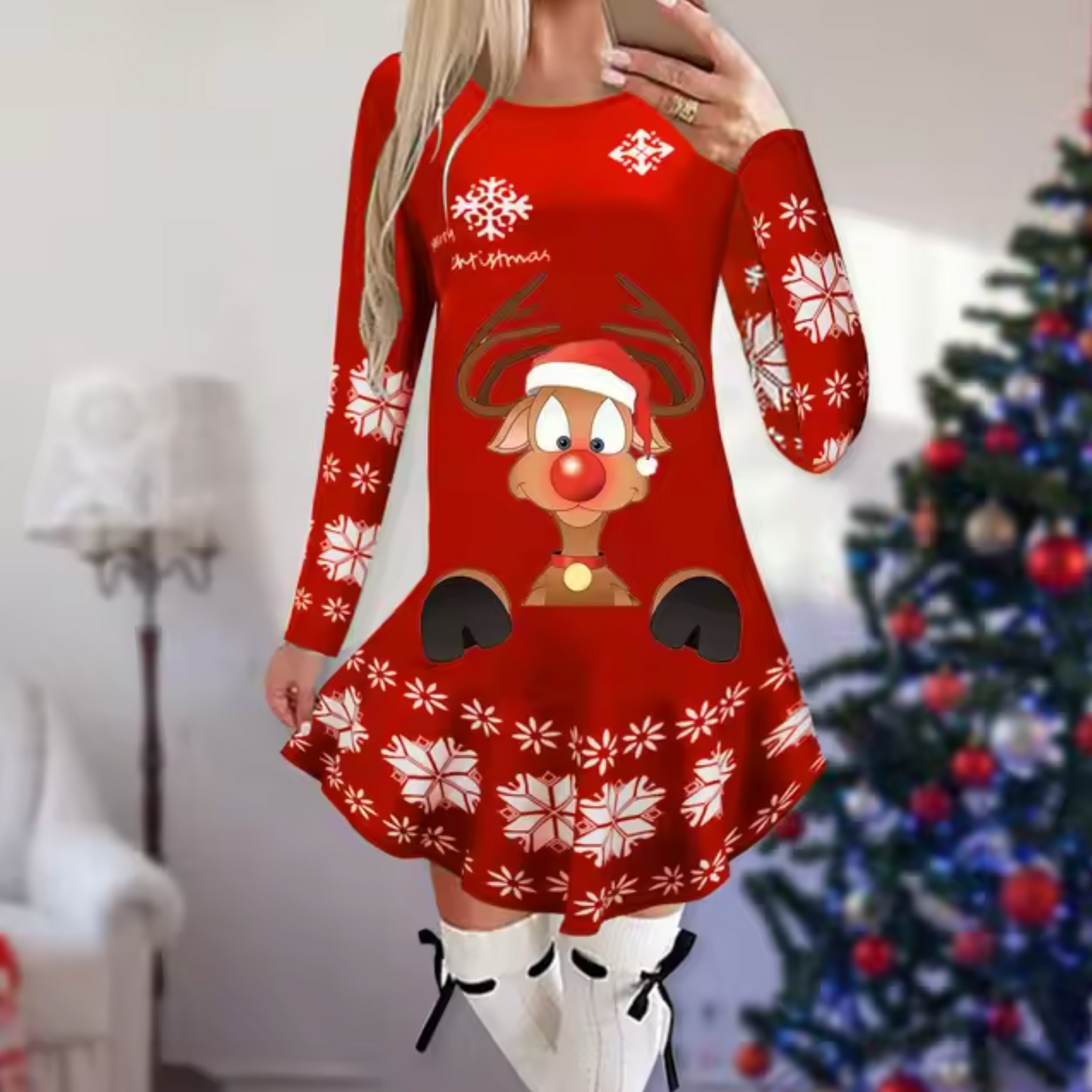 Vestido Navidad Festivo Mujer