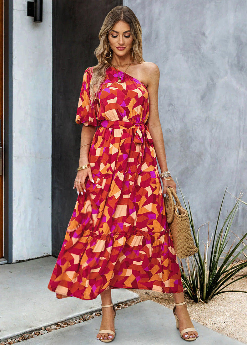 Vestido Largo con Lazo Elegante