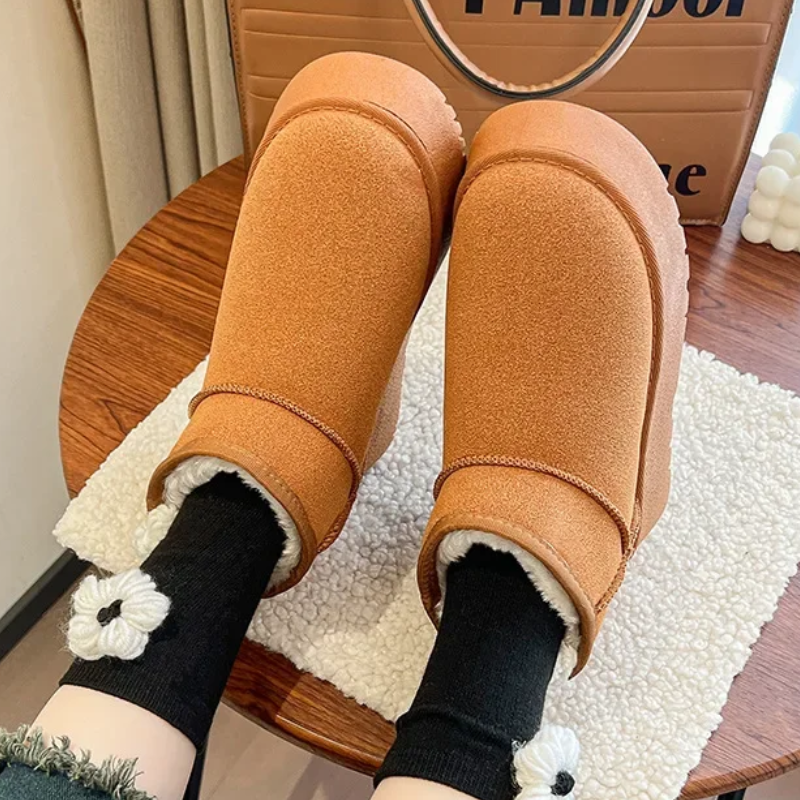 Botas Invierno Forradas Cómodas Punta Redonda