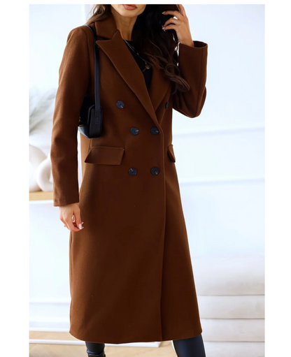 Abrigo Mujer Largo Elegante Corte Ajustado