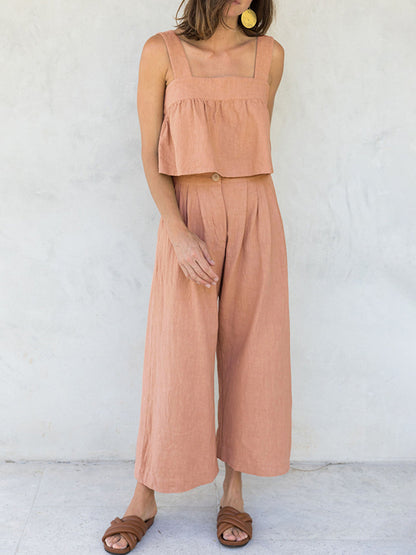 Conjunto de verano femenino corto y cómodo