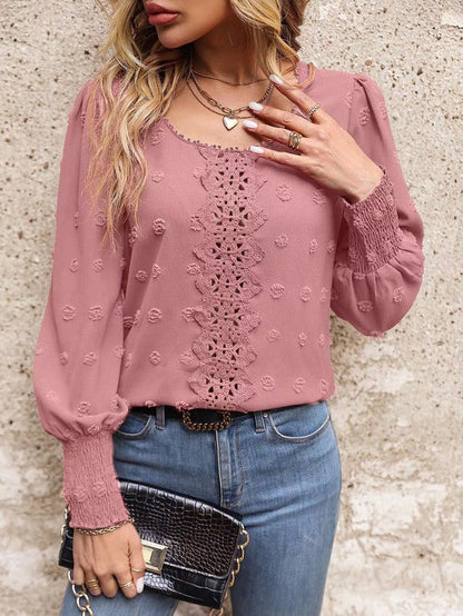 Blusa de Puntos Clásica Manga Larga
