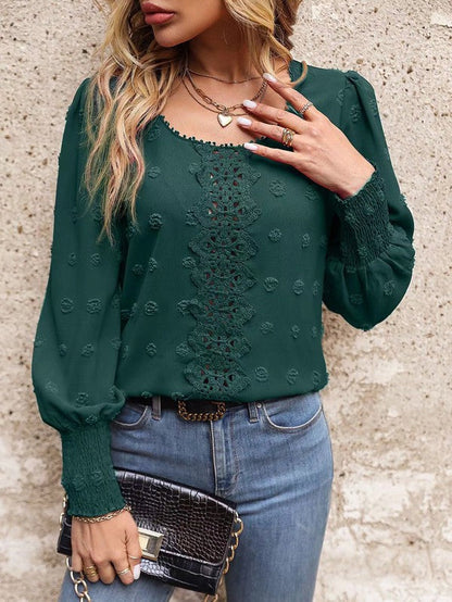 Blusa de Puntos Clásica Manga Larga