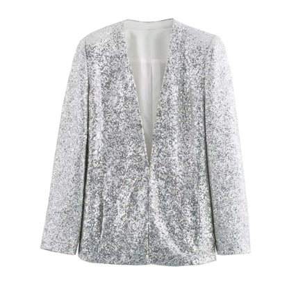 Chaquetilla de Purpurina Glamurosa Mujer