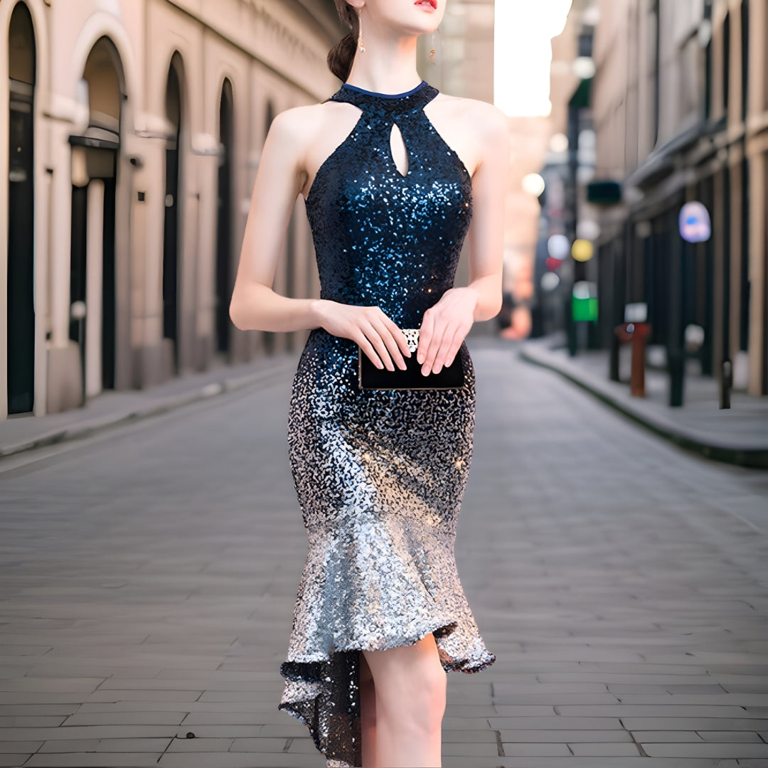 Vestido de Fiesta Lentejuelas Brillante Corto