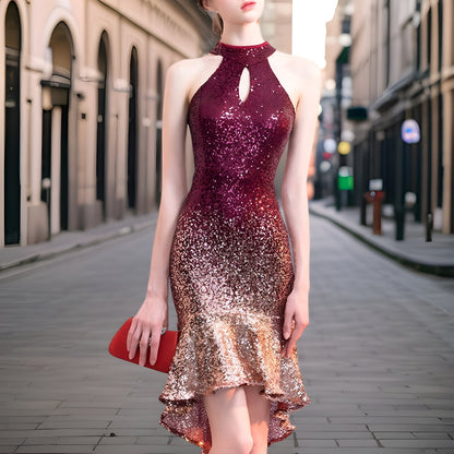Vestido de Fiesta Lentejuelas Brillante Corto - Vestiria