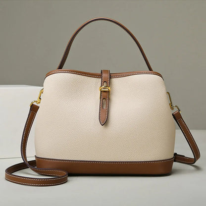 Bolso Mujer Piel Estructurado Bicolor