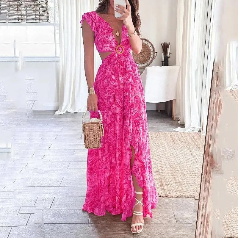 Vestido de Verano Largo Floral Elegante - Vestiria