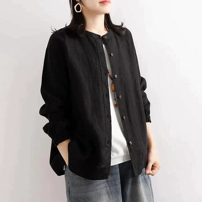 Blusa Mujer Abotonada Manga Larga Elegante - Vestiria