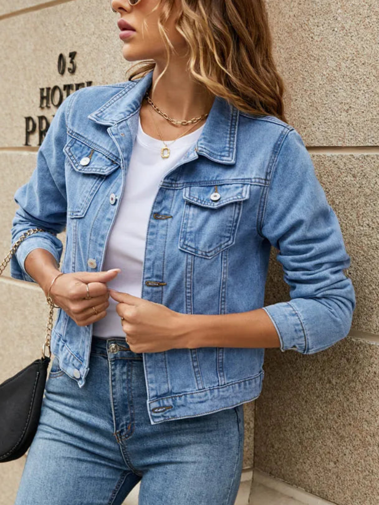 Chaqueta Vaquera Corta Estilo Casual