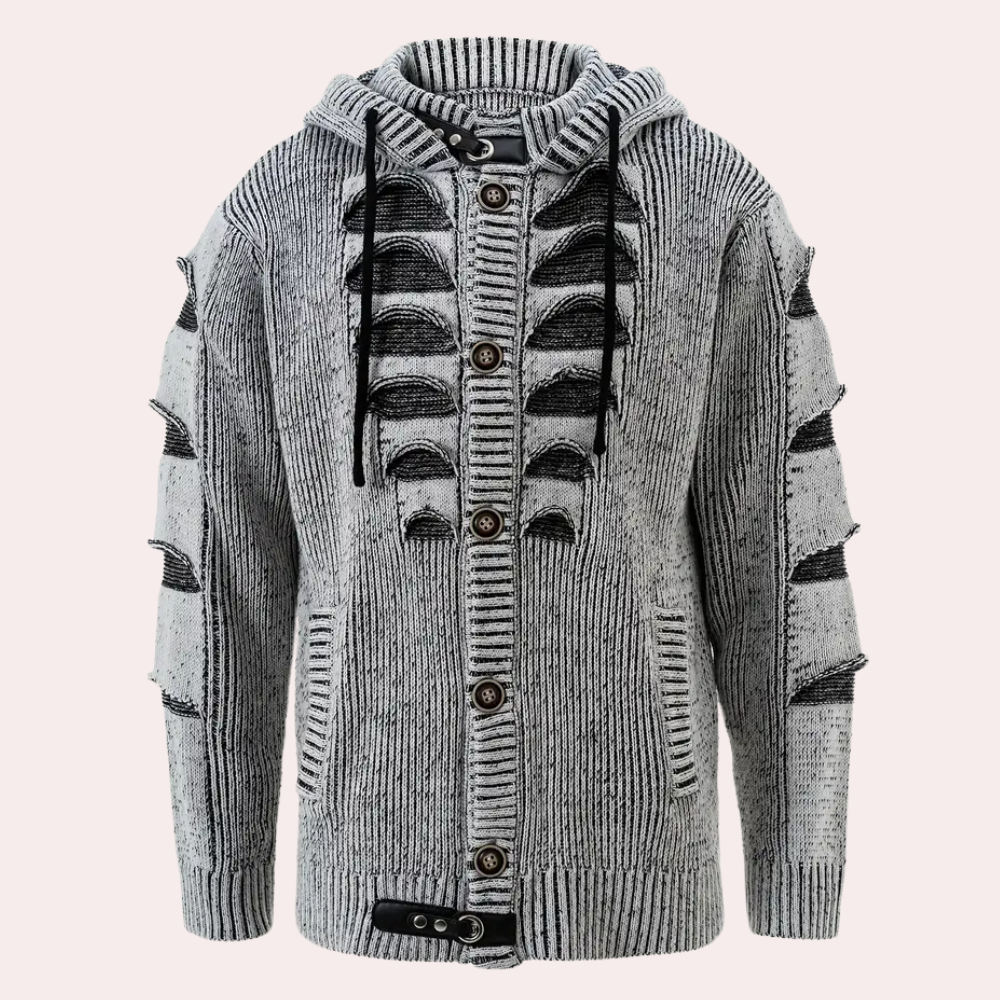 Sudadera Hombre Capucha Cálido Abotonada