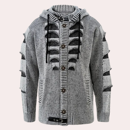 Sudadera Hombre Capucha Cálido Abotonada