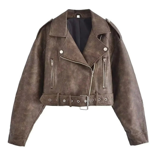 Chaqueta Cuero Mujer Corte Clásico - Vestiria