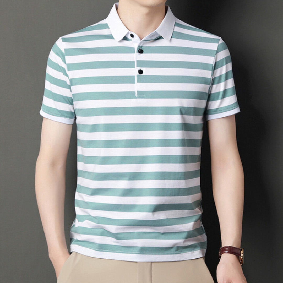 Camisa Polo Estriada Hombre Clásica