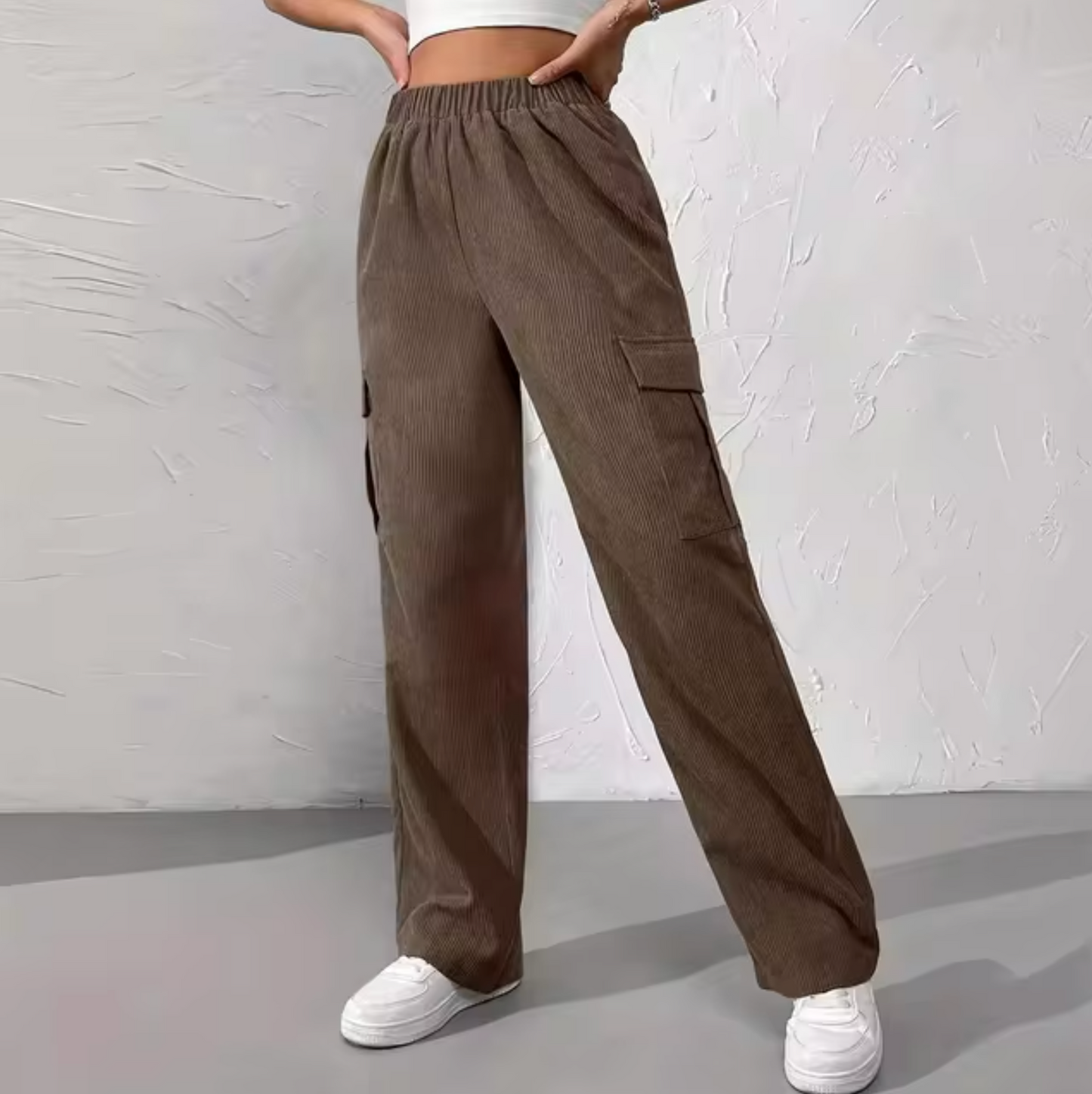 Pantalón vaquero cargo ancho mujer - Vestiria