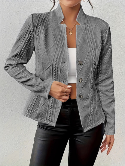 Chaqueta de punto cálido con botones elegantes
