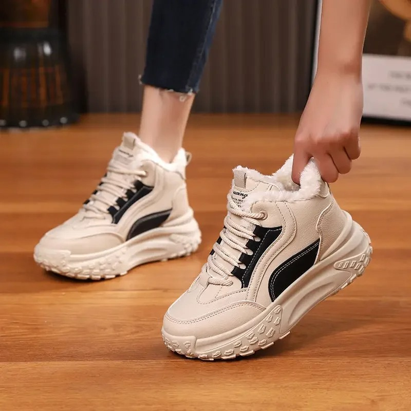 Botas Invierno Mujer Puntera Redonda Cálidas - Vestiria
