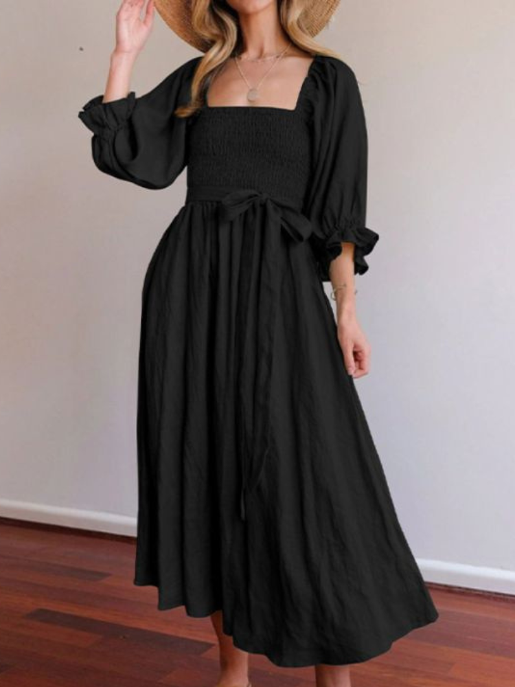 Vestido de Mujer con Volantes y Cinturón - Vestiria