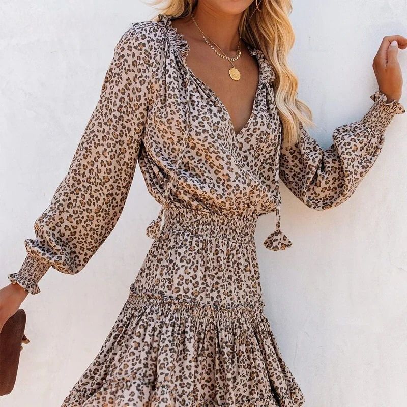 Vestido Leopard Print Femenino - Vestiria