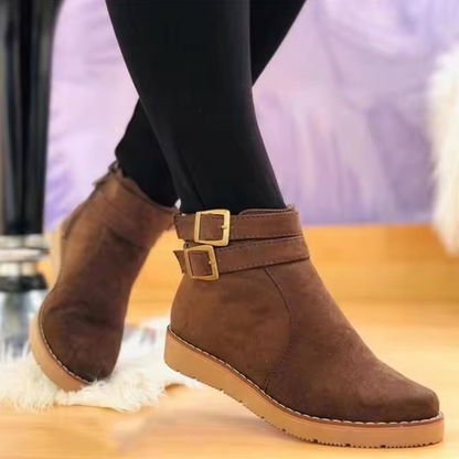 Botas Cuero Clásicas con Tiras de Hebilla - Vestiria