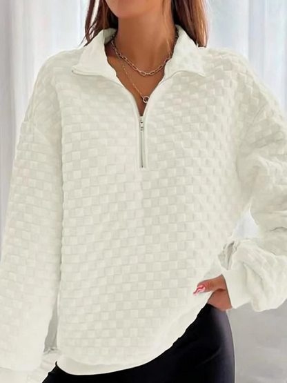 Suéter Fino Cuello en V Cremallera Elegante