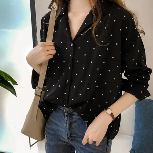 Blusa de Lunares Estilo Chic Mujer - Vestiria