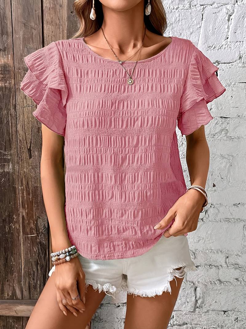 Blusa Floral Capas Volantes Femenina - Vestiria