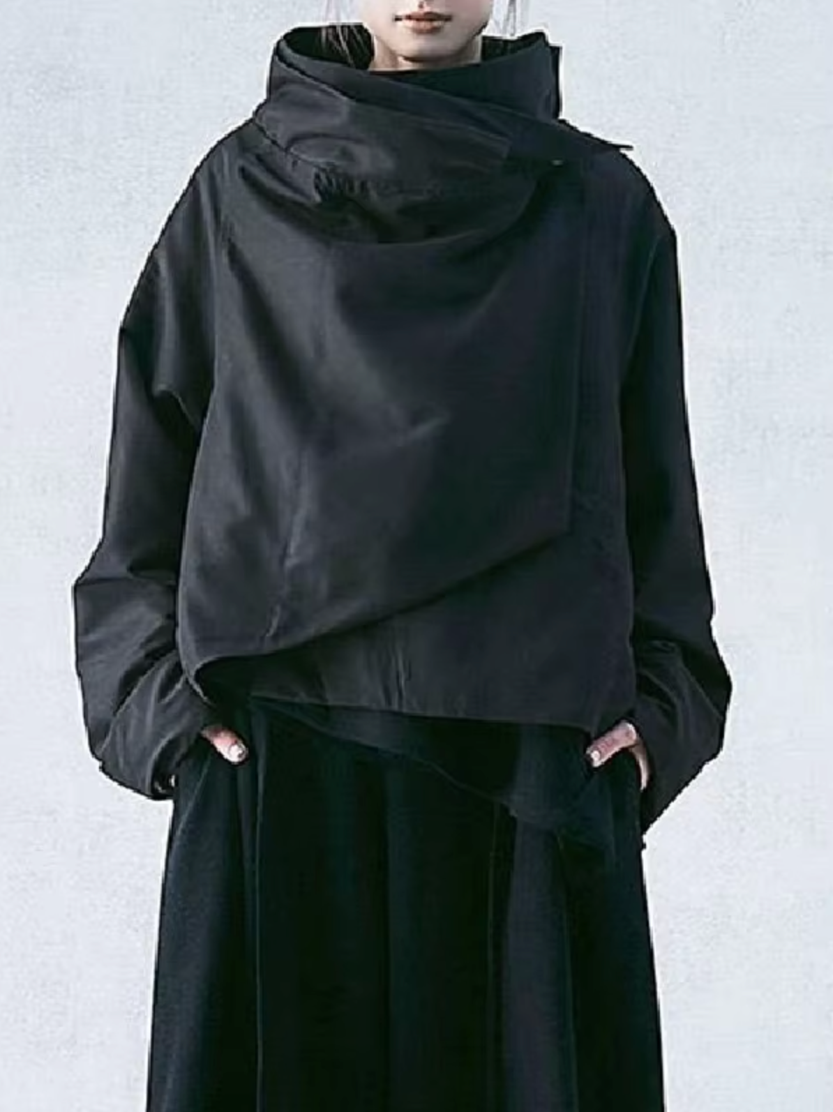 Top manga larga cuello alto suave algodón - Vestiria