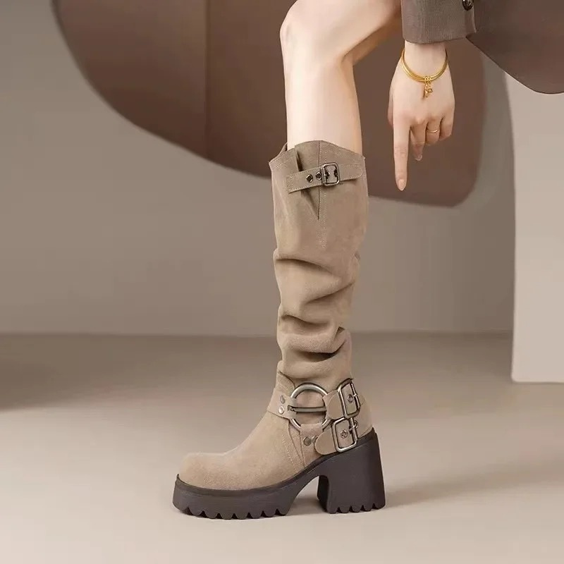 Botas Mujer Cuero Sintético Cómodas Altas - Vestiria