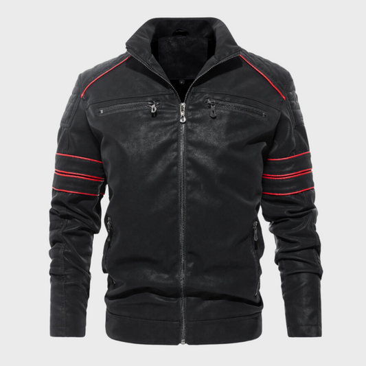 Chaqueta Piel Cuero Acolchada Hombre Invierno - Vestiria