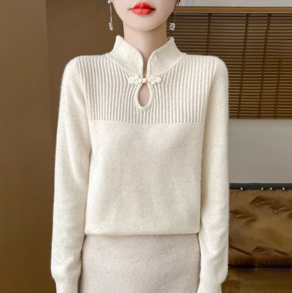 Jersey Punto Lana Cuello Alto Abrigado - Vestiria