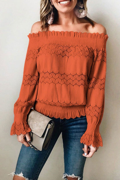 Blusa sin hombros femenina manga larga - Vestiria