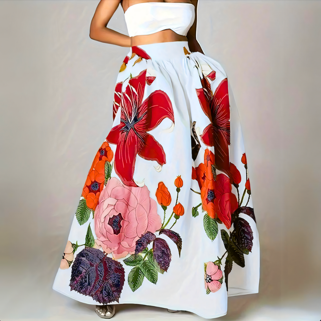 Falda Larga Mujer Rosa Vibrante - Vestiria